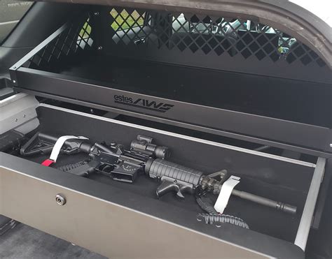 steel organizer box for police suv|secure vehicle gun storage box.